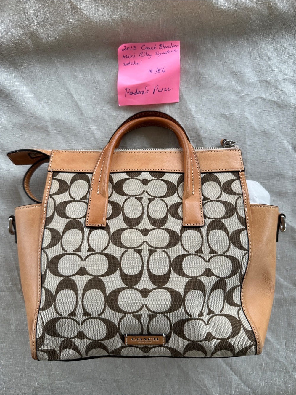Coach Brown/Tan Signature Mini Satchel
